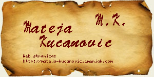 Mateja Kucanović vizit kartica